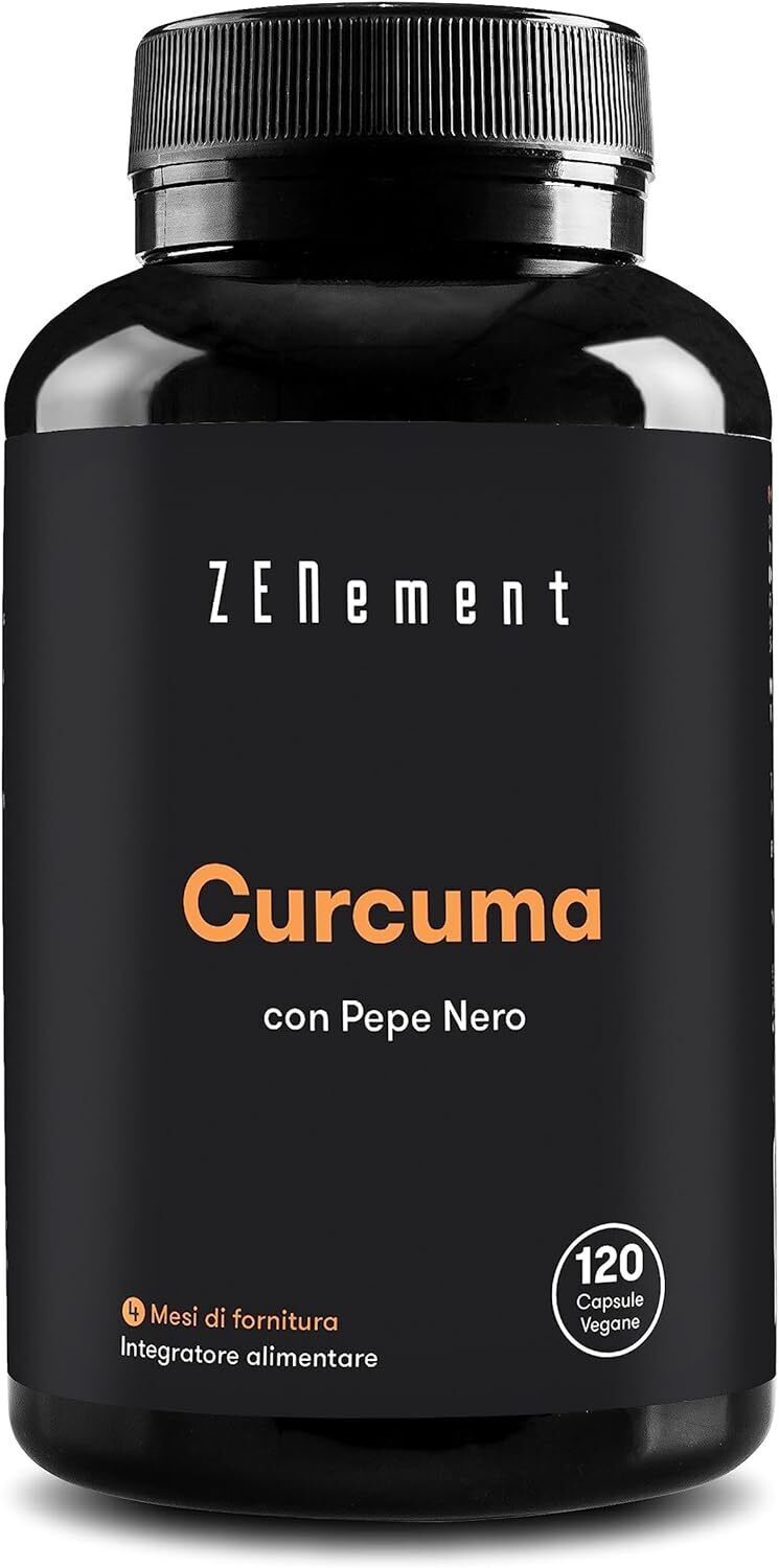 Curcuma e Piperina Plus 6.100 mg di curcuma per dose giornaliera con curcumina