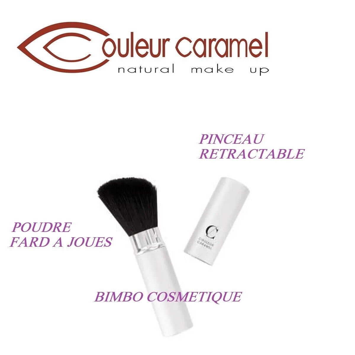 COULEUR CARAMEL Bio Pennello Smussato Retrattile Polvere Ombretto A Guance N°3