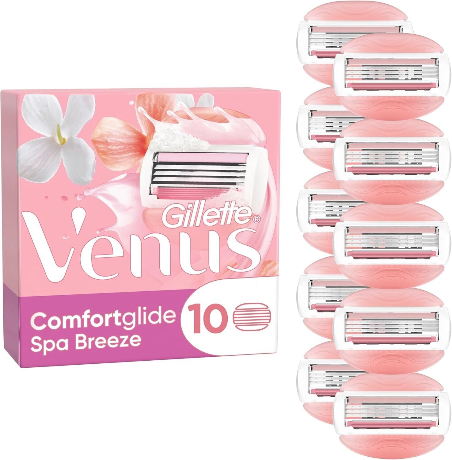 Gillette Venus Comfortglide Spa Breeze 10 LAMETTE DONNA Ricambio Rasoio Spazzola