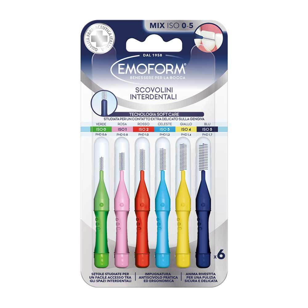 Emoform Scovolino Interdentale Mix Misure Assortite ISO 0-5, 6 Pezzi