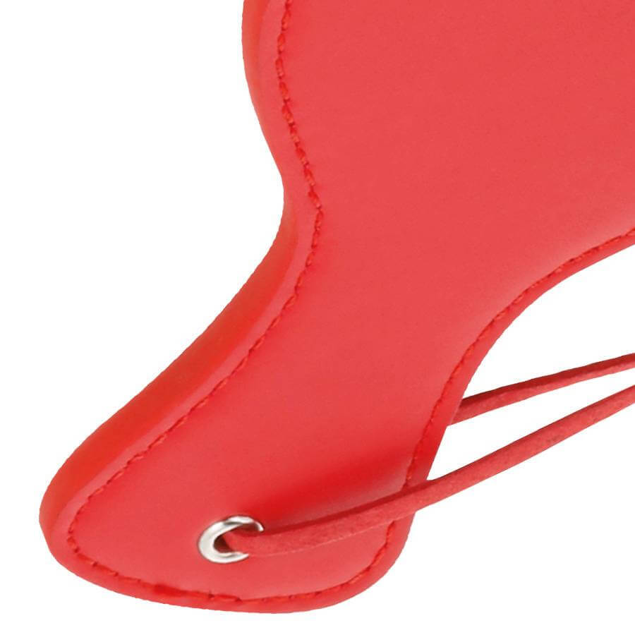 Darkness Bondage Paddle - Pagaia Fetish di Forma Tonda in Pelle Vegana Rossa