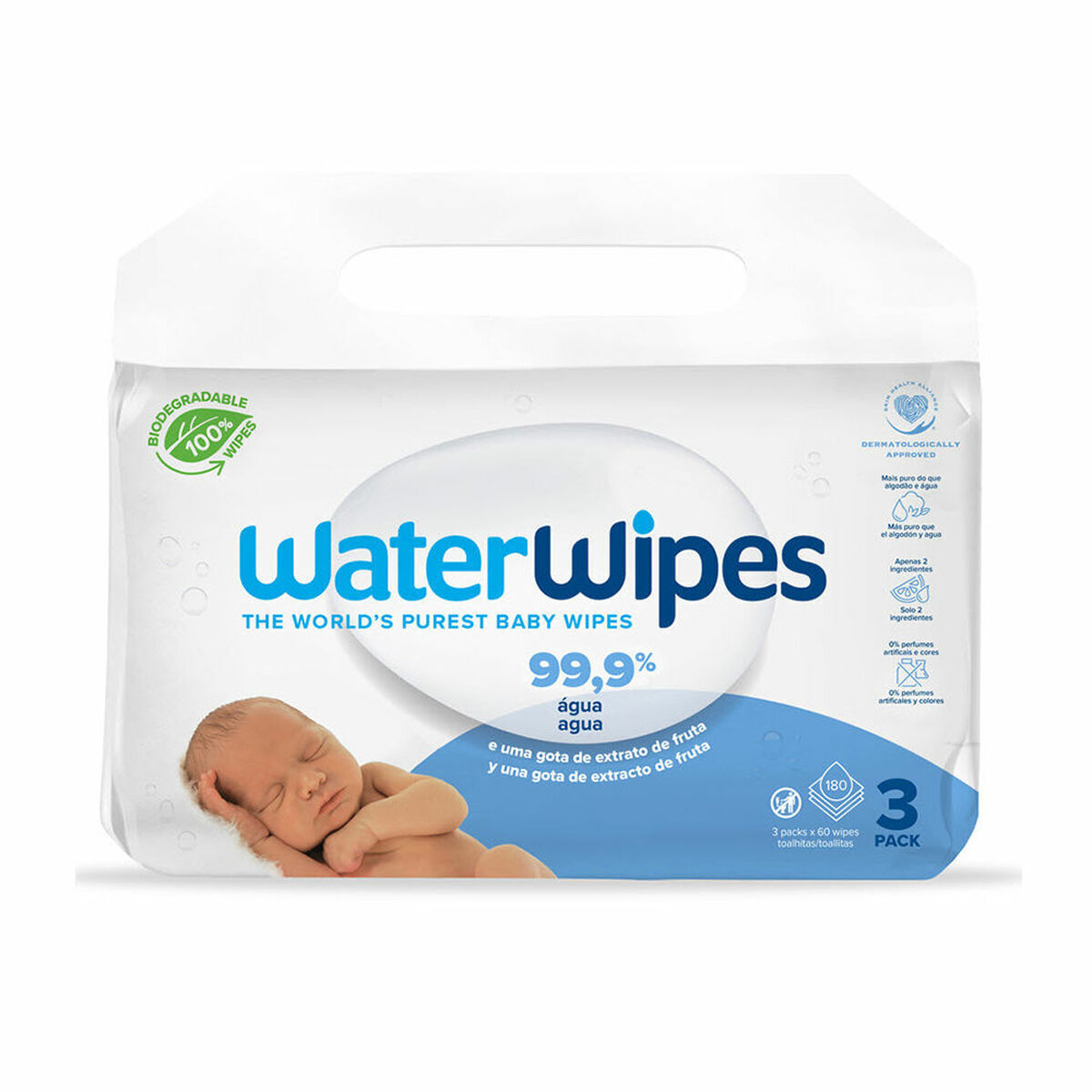 Bustine con Salviette Sterili per Pulire [Pacco] WaterWipes [180 Unità]