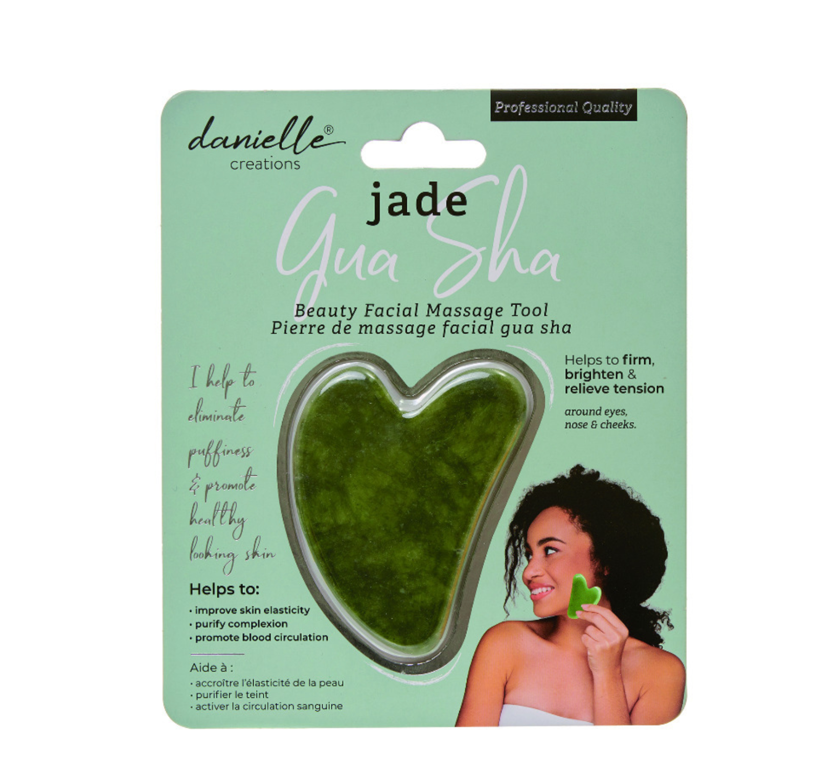 Danielle Creations Beauty Facial Massage Tool Jade Contorno Occhi, Naso e Guance