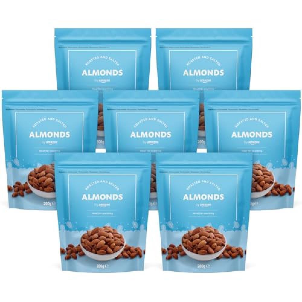 (TG. 7 x 200g) by Amazon MANDORLE TOSTATE E SALATE 7 x 200 g - NUOVO
