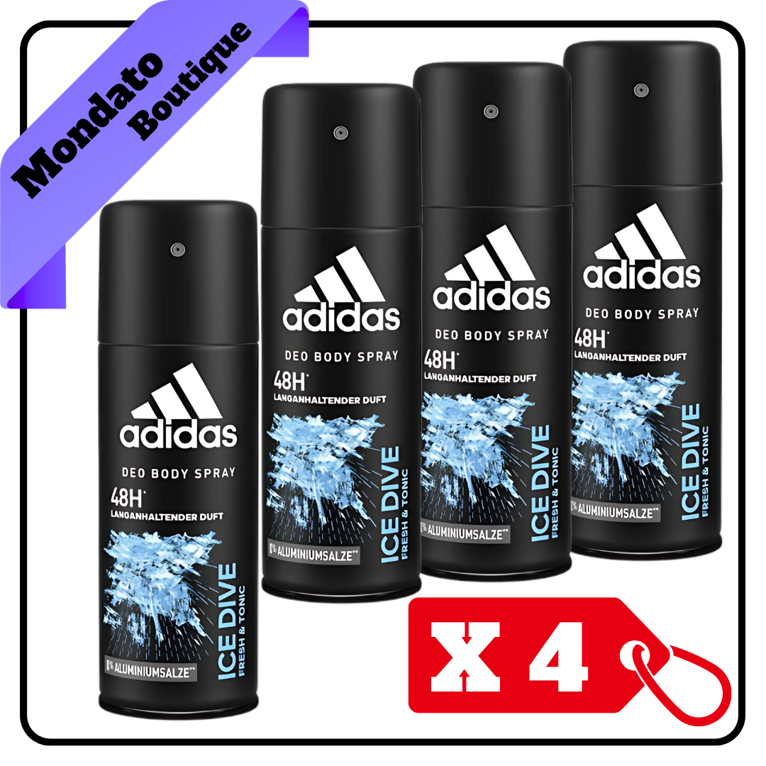 DEODORANTE ADIDAS 150ml SPRAY ICE DIVE (X4)