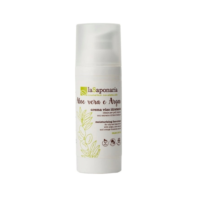 Crema Viso Idratante e Riequilibrante - Aloe Vera e Argan - La Saponaria