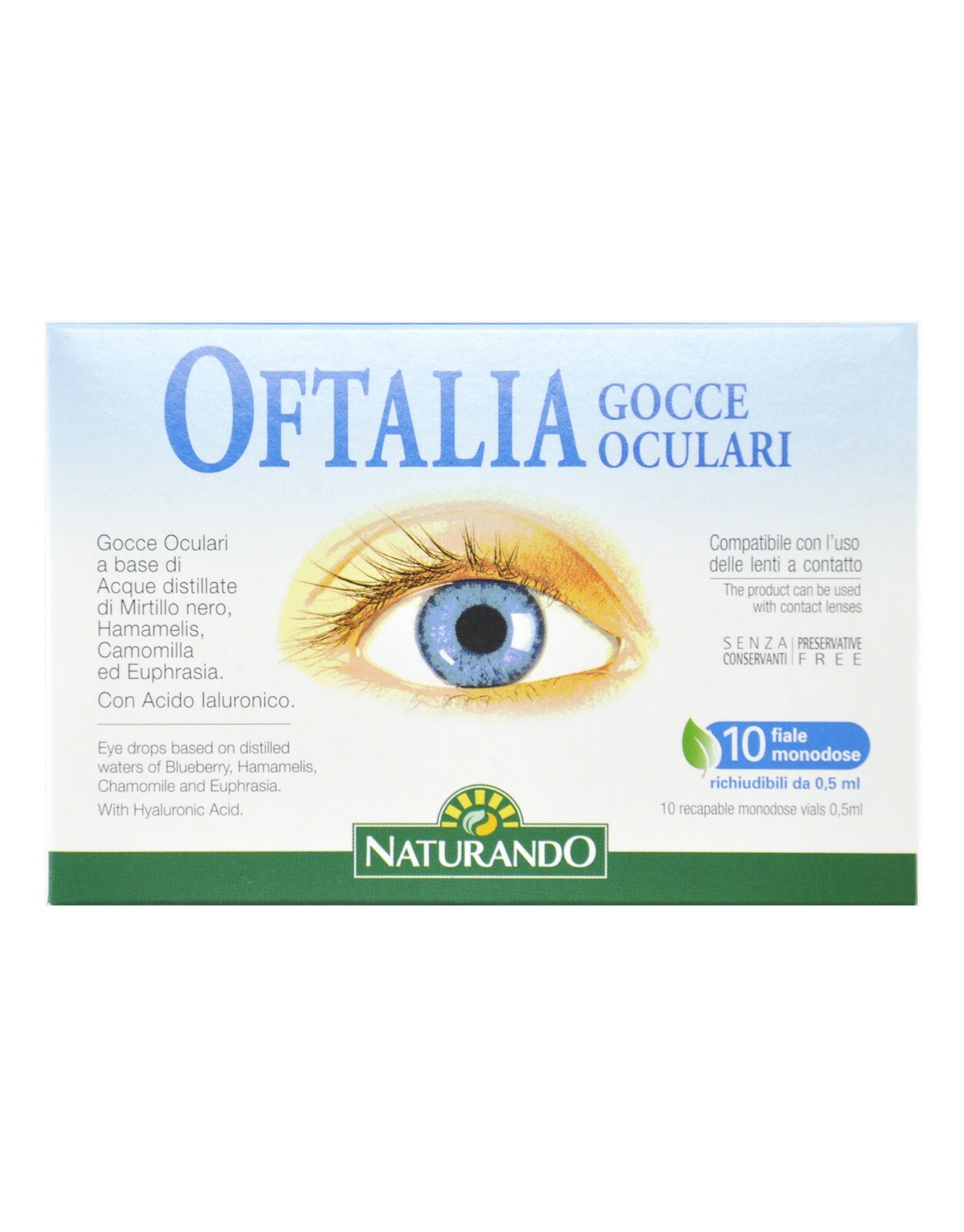 OFTALIA GOCCE OCULARI VISIVE NATURANDO 10 FIALE MONODOSE FUNZIONE VISIVA