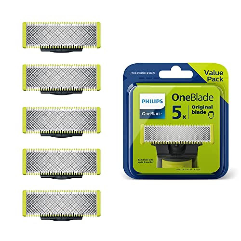 (TG. 5 Unit  (Confezione da 1)) Philips OneBlade 5 Lame di Ricambio in Acciaio I