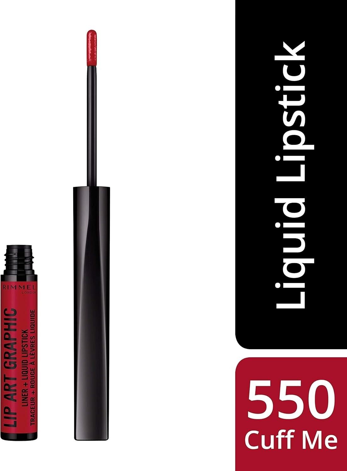 RIMMEL LONDON LIP ART GRAPHIC LINER&LIQUID LIPSTICK 550 Cuff Me