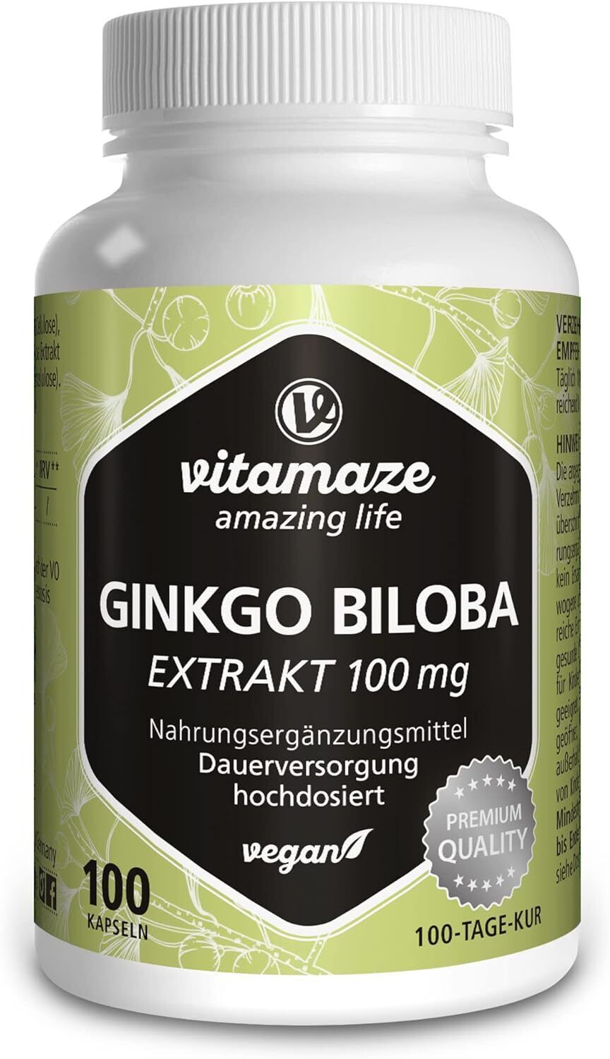 Ginkgo Biloba 50:1 Estratto 100 mg = 5000 mg Polvere di Foglie di Ginkgo Puro