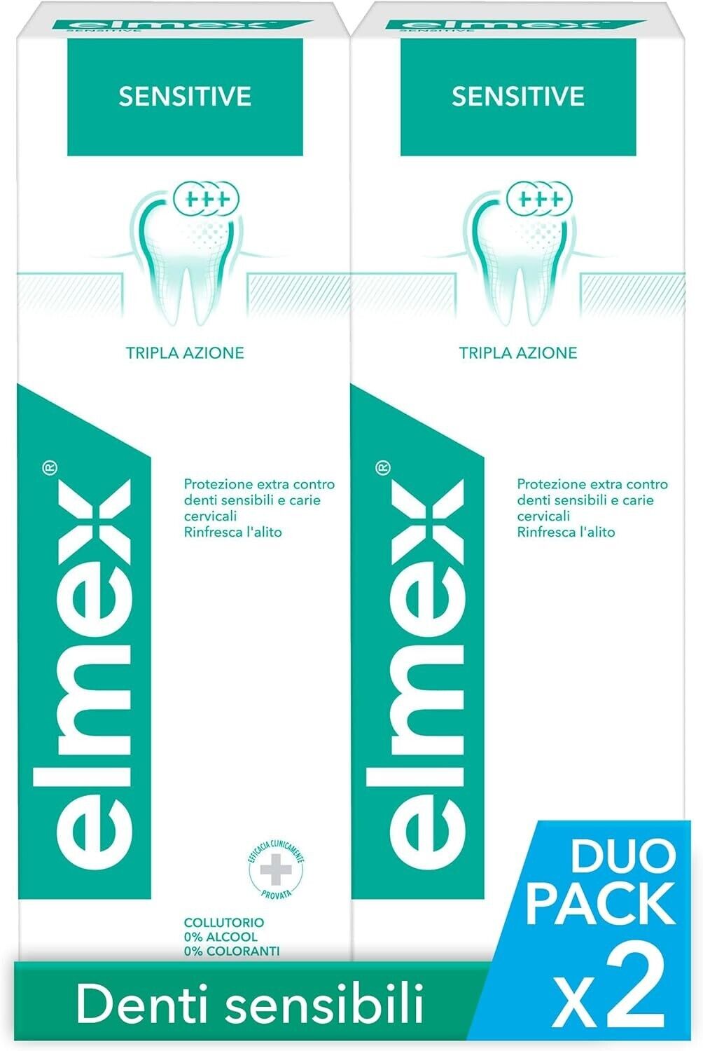 Elmex collutorio Liquido Sensitive denti sensibili 2 Flaconi da 400 ml