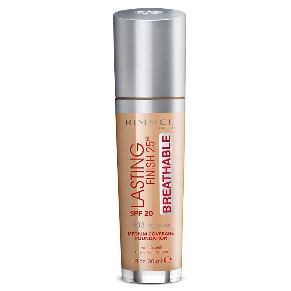 Fondotinta Liquido Rimmel Lasting Finish Breathable 303 True Nude 30 Ml 3743