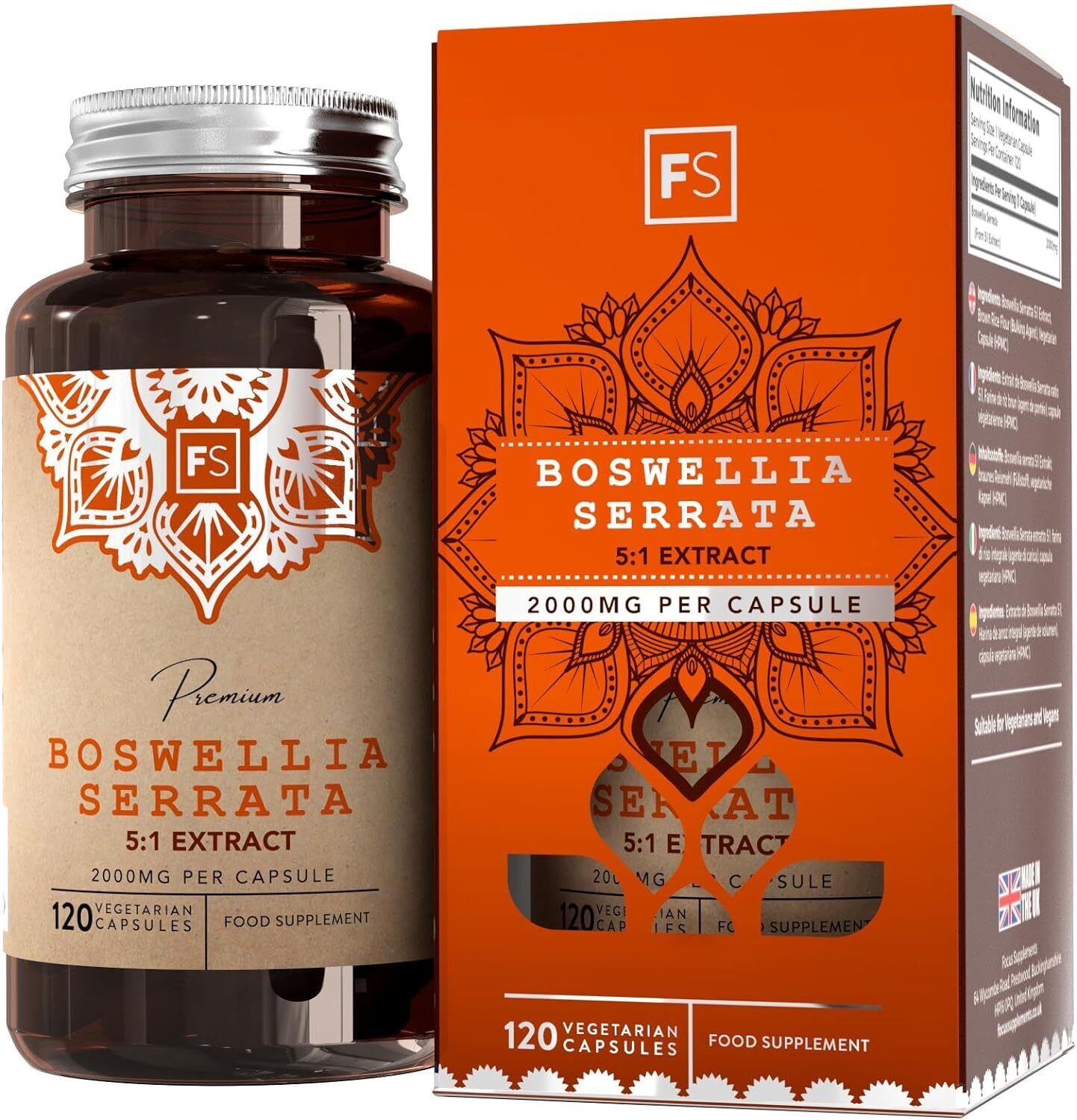 FS Boswellia | 120 Boswellia Serrata Capsule - Boswellia Integratore Boswellia