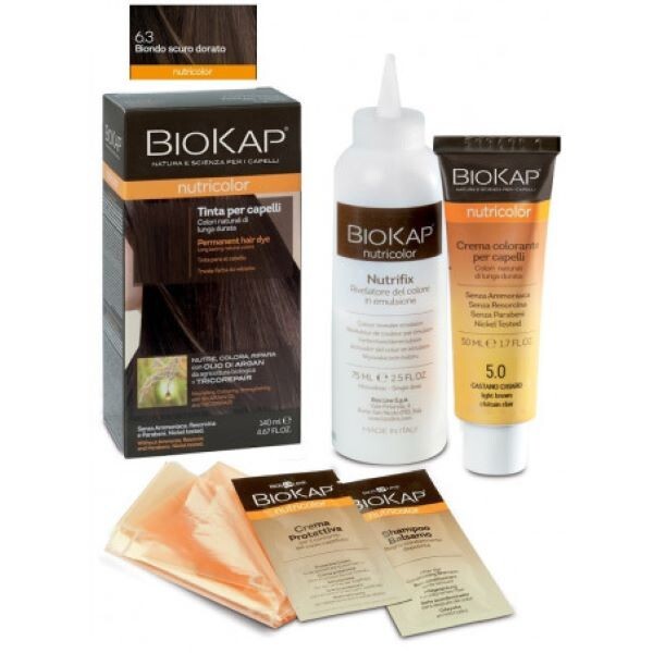 BIOKAP NUTRICOLOR 6.3 BIONDO ORO SCURO TINTA PER CAPELLI 2 CONFEZIONI