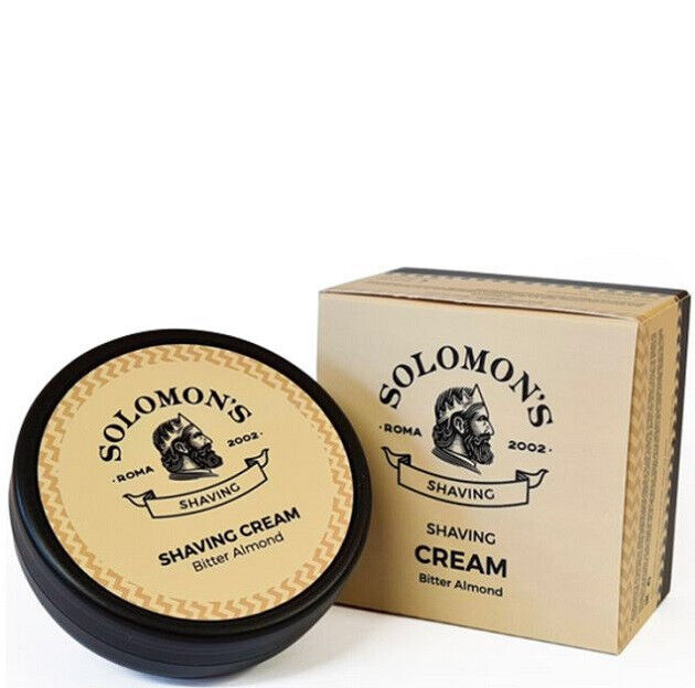 Solomon's Crema Barba Rasatura Uomo Pelle Mandorla Amara | Shaving Cream 150 ml
