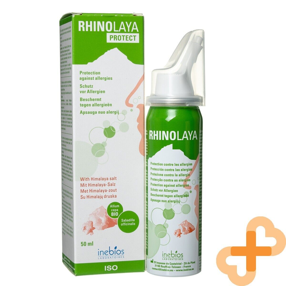 RHINOLAYA Nasal Hygiene Spray Soluzione Isotonica 50ml Sale dell'Himalaya Idr...