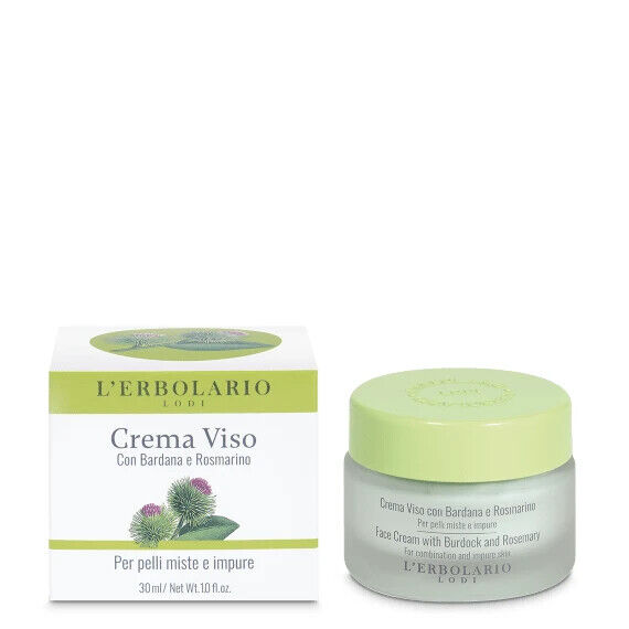 Crema Viso Pelli Impure Bardana Rosmarino Pelli Miste Impure 30ml L'Erbolario