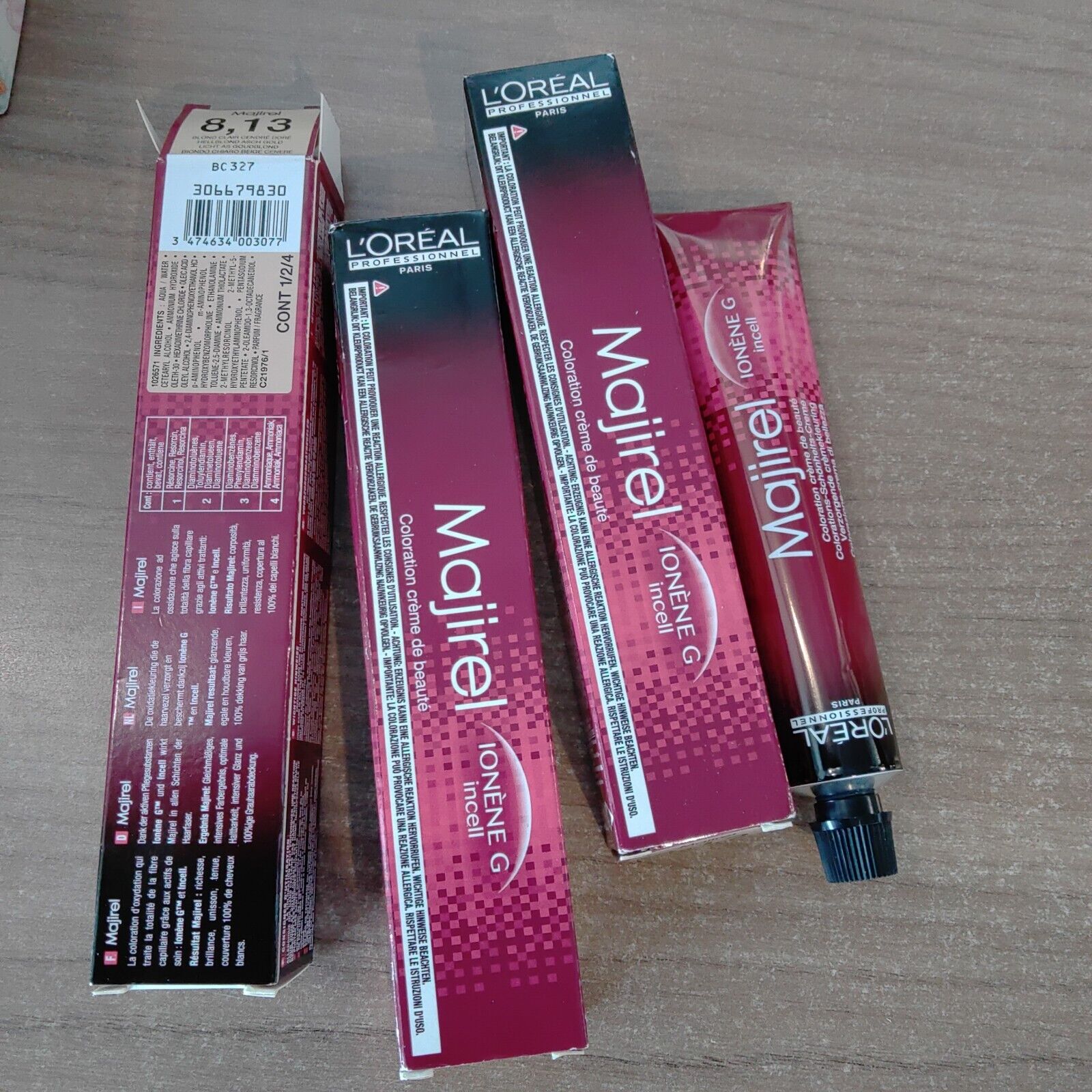 1 L'OREAL PROFESSIONNEL  MAJIREL 8,13 biondo chiaro beige cenere 50ml)