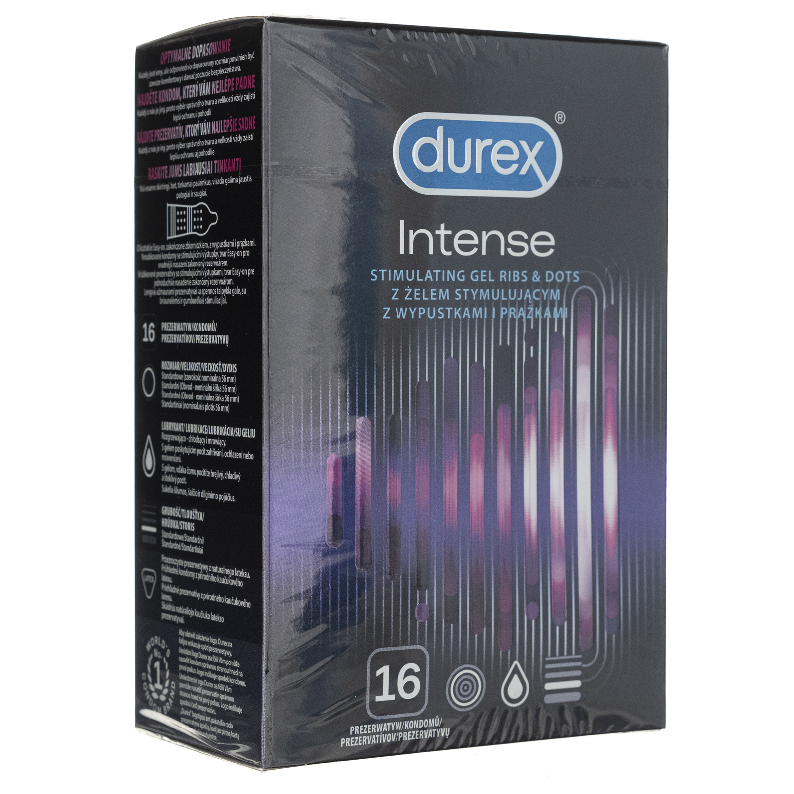 Preservativi Durex Intense Orgasmic, 16 pezzi.
