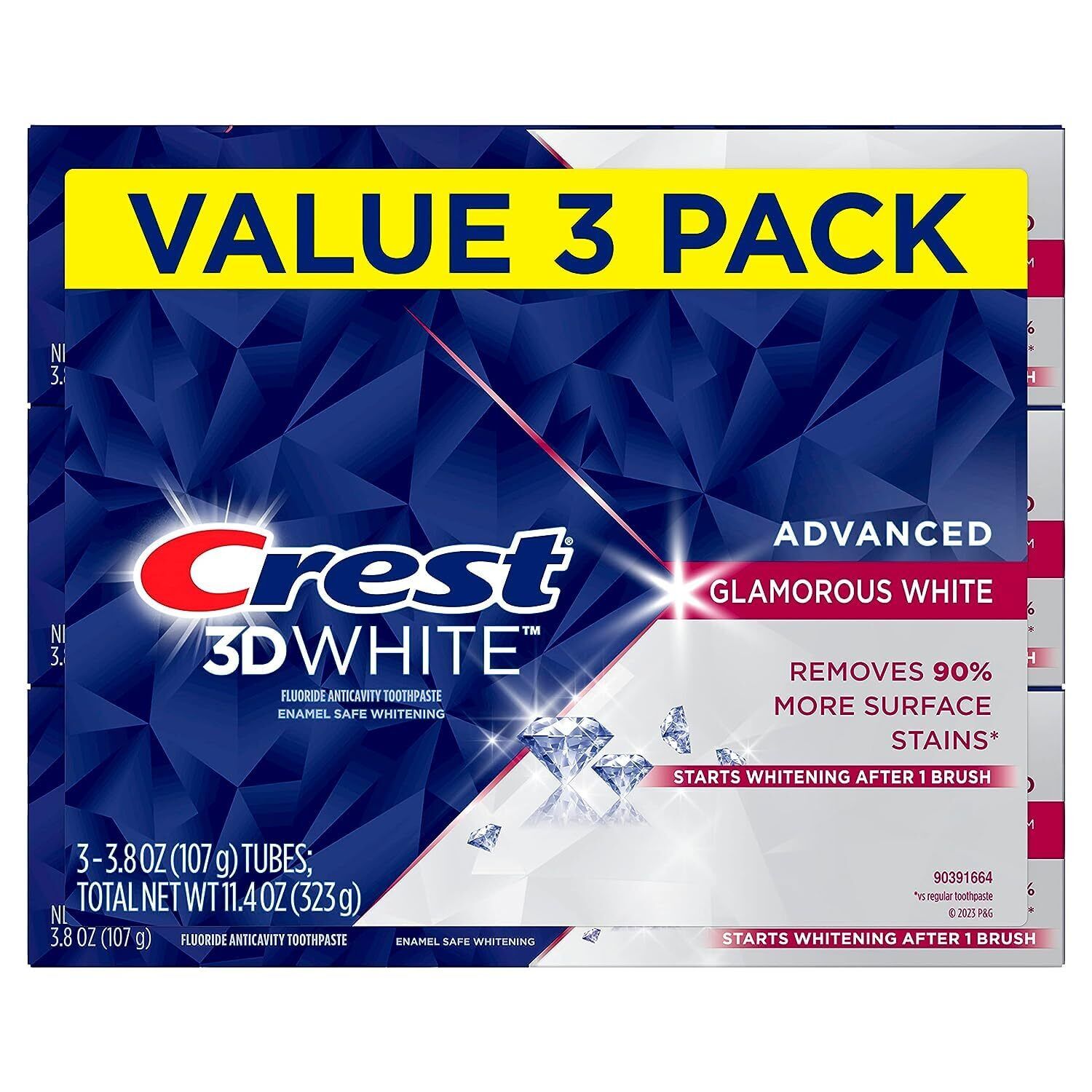 Crest 3D White Advanced Glamorous White Teeth Whitening Toothpaste, 3.8 (u7C)