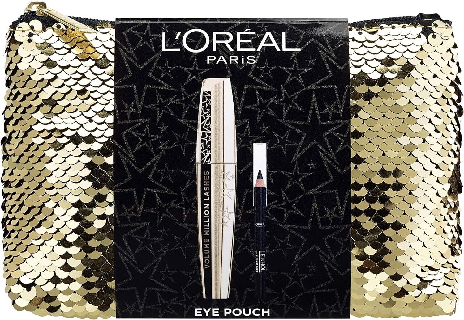 L Oreal Cofanetto Da Natale Mascara Millions Nero + Khol Trousse Lustrini Or