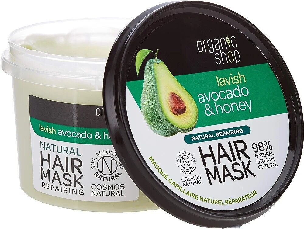 Organic Shop MASCHERA CAPELLI TRATTATI E DANNEGGIATI AVOCADO E MIELE