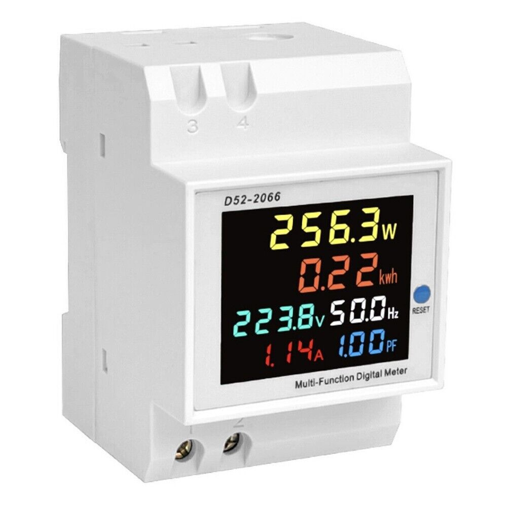 Contatore energia elettrica,6 in 1 Digitale,AC40-300V 100A Amperometro Voltmetro