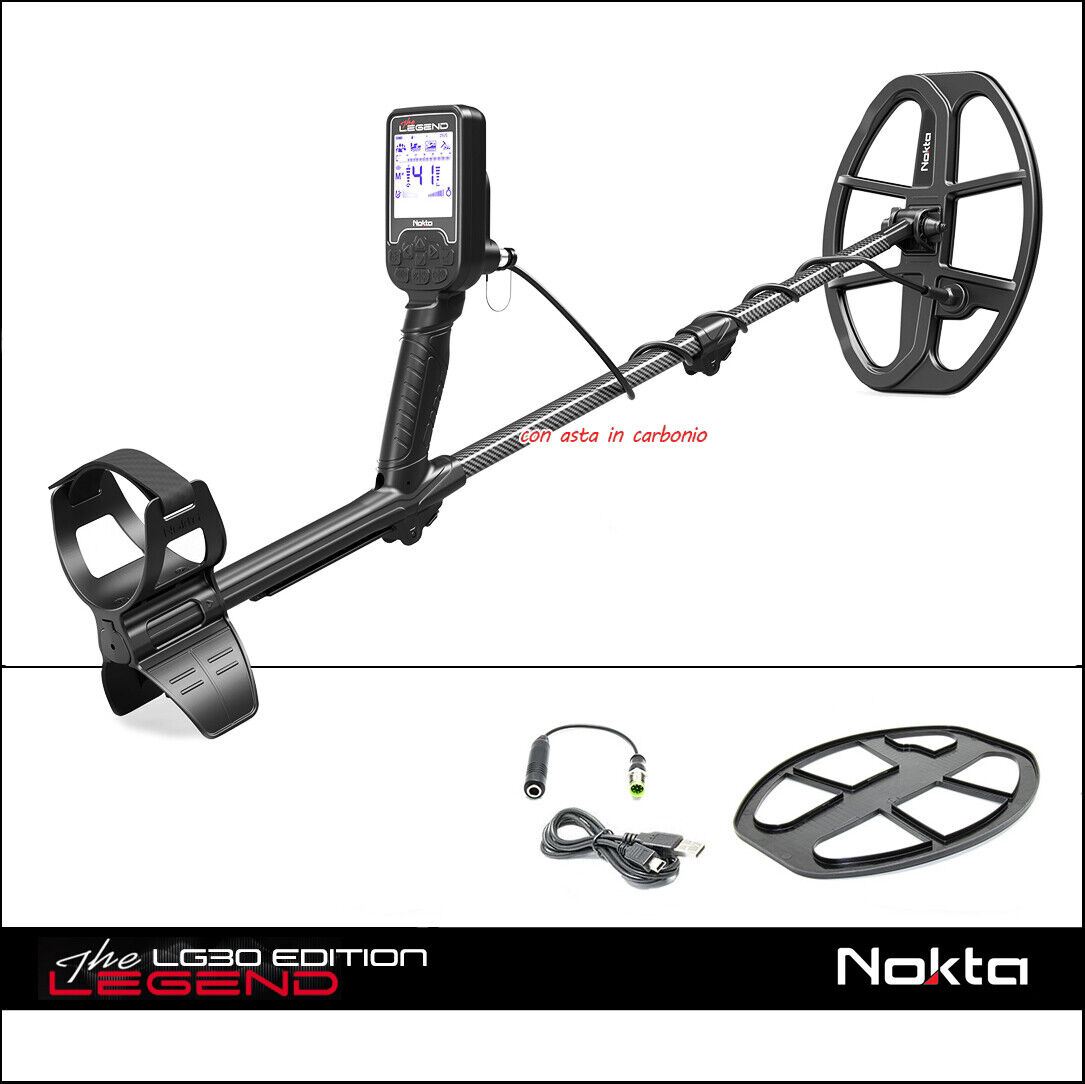 METAL DETECTOR THE LEGEND STANDARD NOKTA MAKRO NO CUFFIE LG30 ASTA CARBONIO