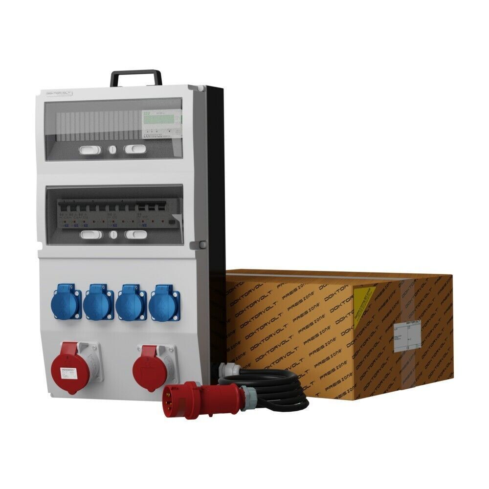 Distributore di corrente eXT-S/FI 32A 16A 4x230V + licznik 3F SKH Schuko 2339
