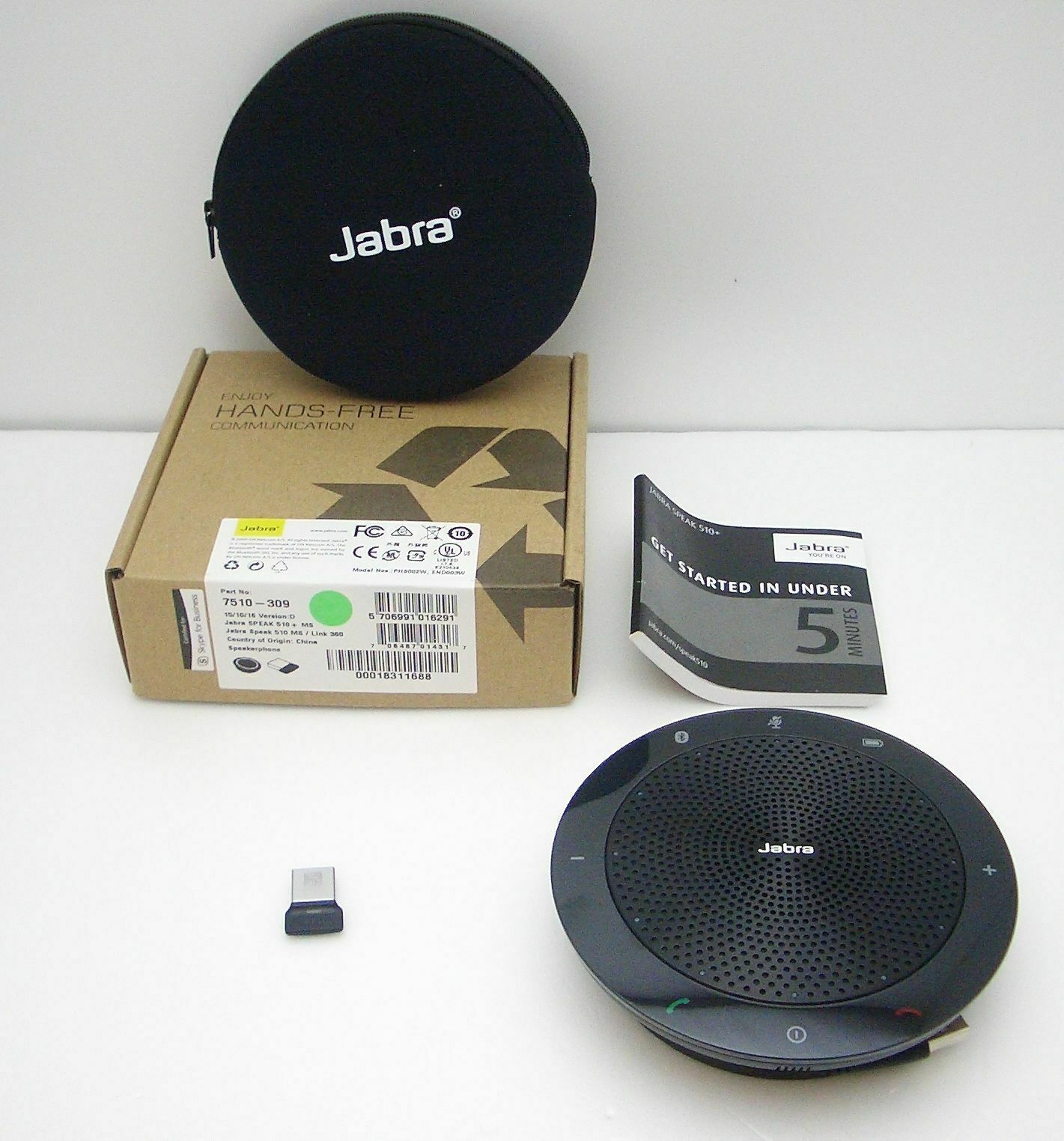 Jabra Speak 510+ Ms Bluetooth Conferenza Vivavoce Con Link 380 Nuovo 7510-309