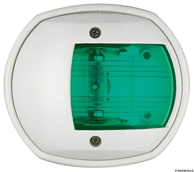 FANALE DI VIA SPHERA GRANDE NYLON VERDE OSCULATI PLASTICA BIANCO