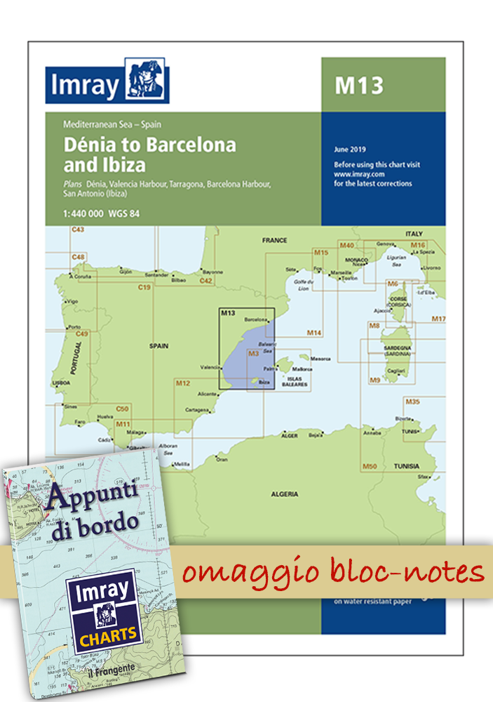 Imray Charts M13 Dénia to Barcelona and Ibiza - Carte nautiche il Frangente