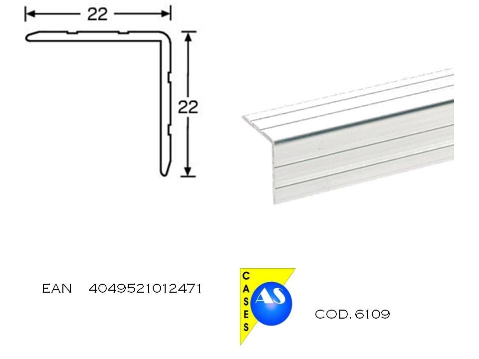 6109 Profilo in alluminio Angolare 22 x 22 mm per flightcases