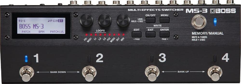 Boss MS-3 Multi Effetti Commutatore Pedale Chitarra Nero per Basso Compatto Size