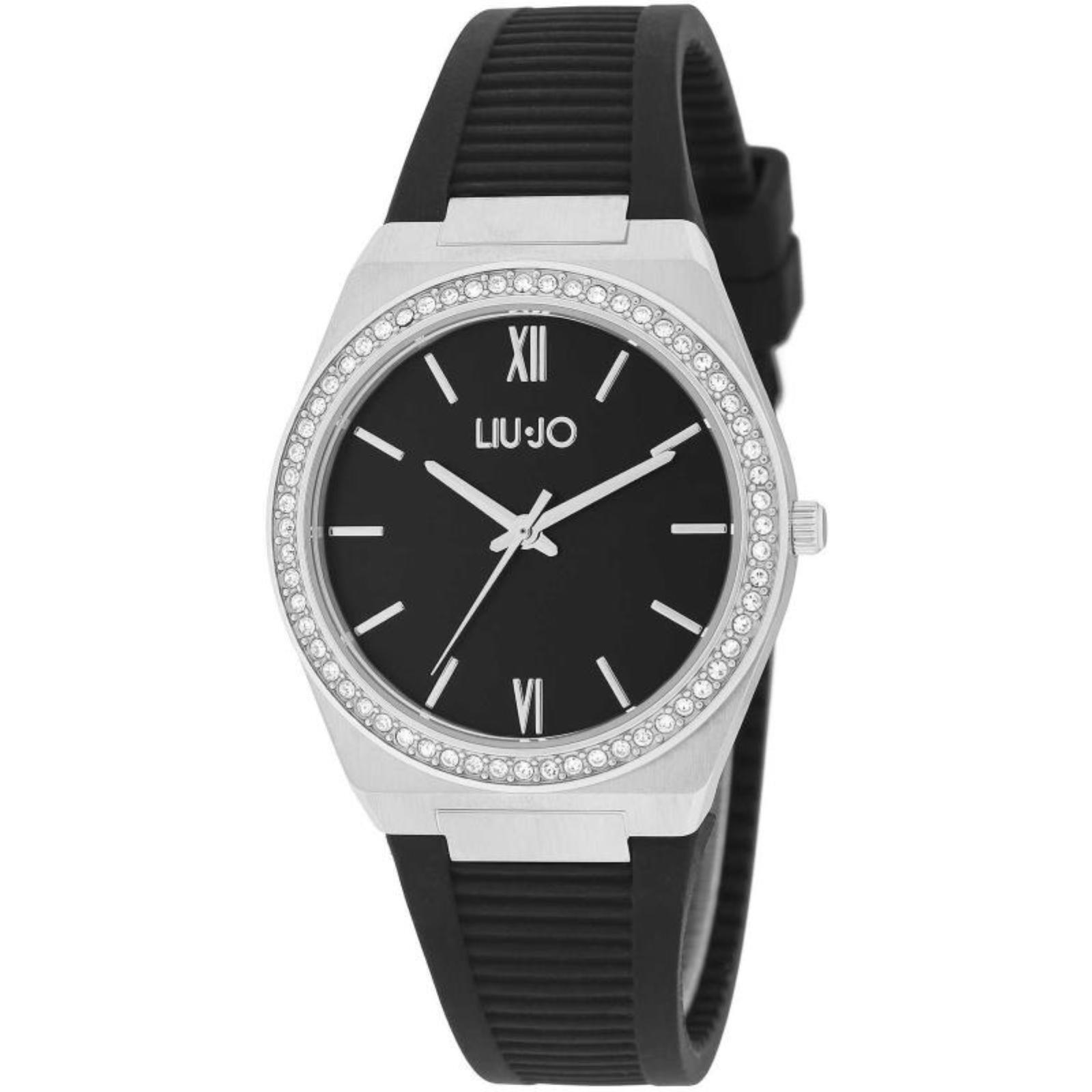Orologio Solo Tempo Da Donna Di Liu-jo TLJ1736 In Gomma PVD Nero Con Pietre
