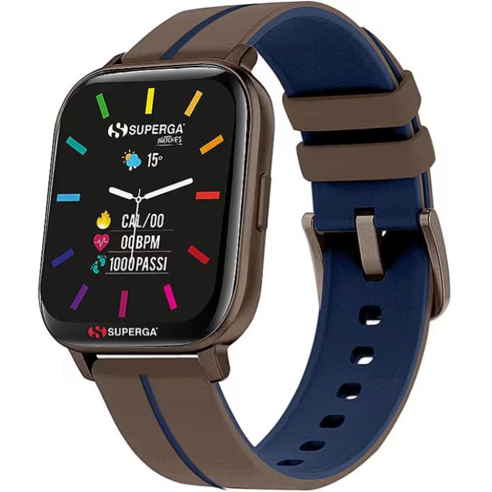 Smarwatch Unisex SUPERGA SW-STC020 Cinturino Silicone Marrone e Blu