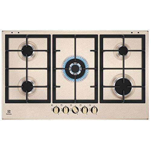 Electrolux Piano Cottura 5 Fuochi Incasso a Gas 1 Wok 90 cm Sabbia - KGS9536RS