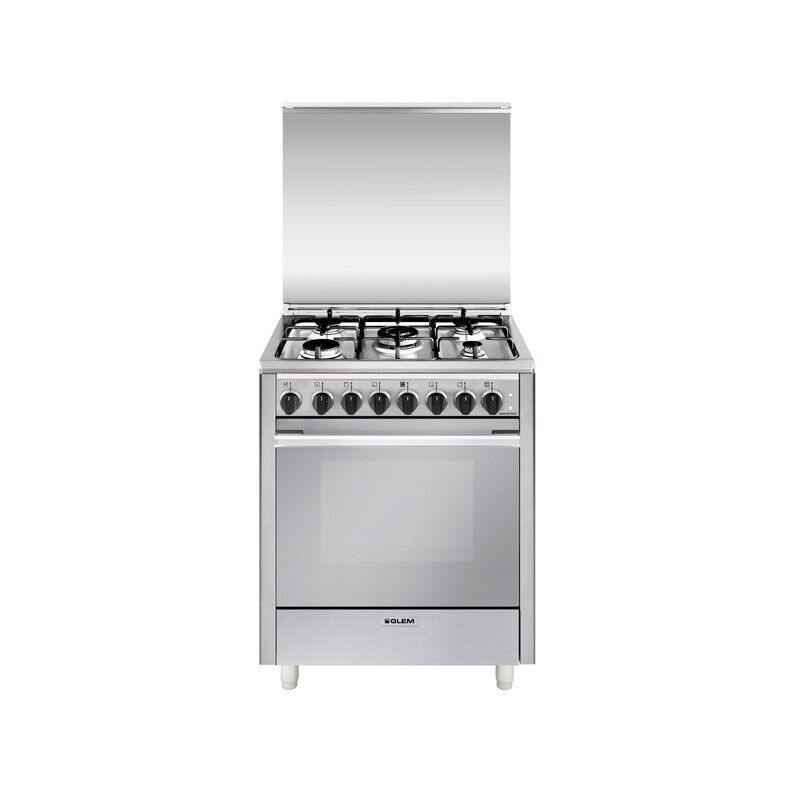 GLEM GAS U765MI6 CUCINA 70X60CM 5 FUOCHI A GAS CON FORNO ELETTRICO INOX