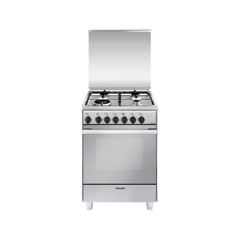 GLEM GAS U664MI CUCINA 60X60 4 FUOCHI A GAS FORNO ELETTRICO COLORE INOX