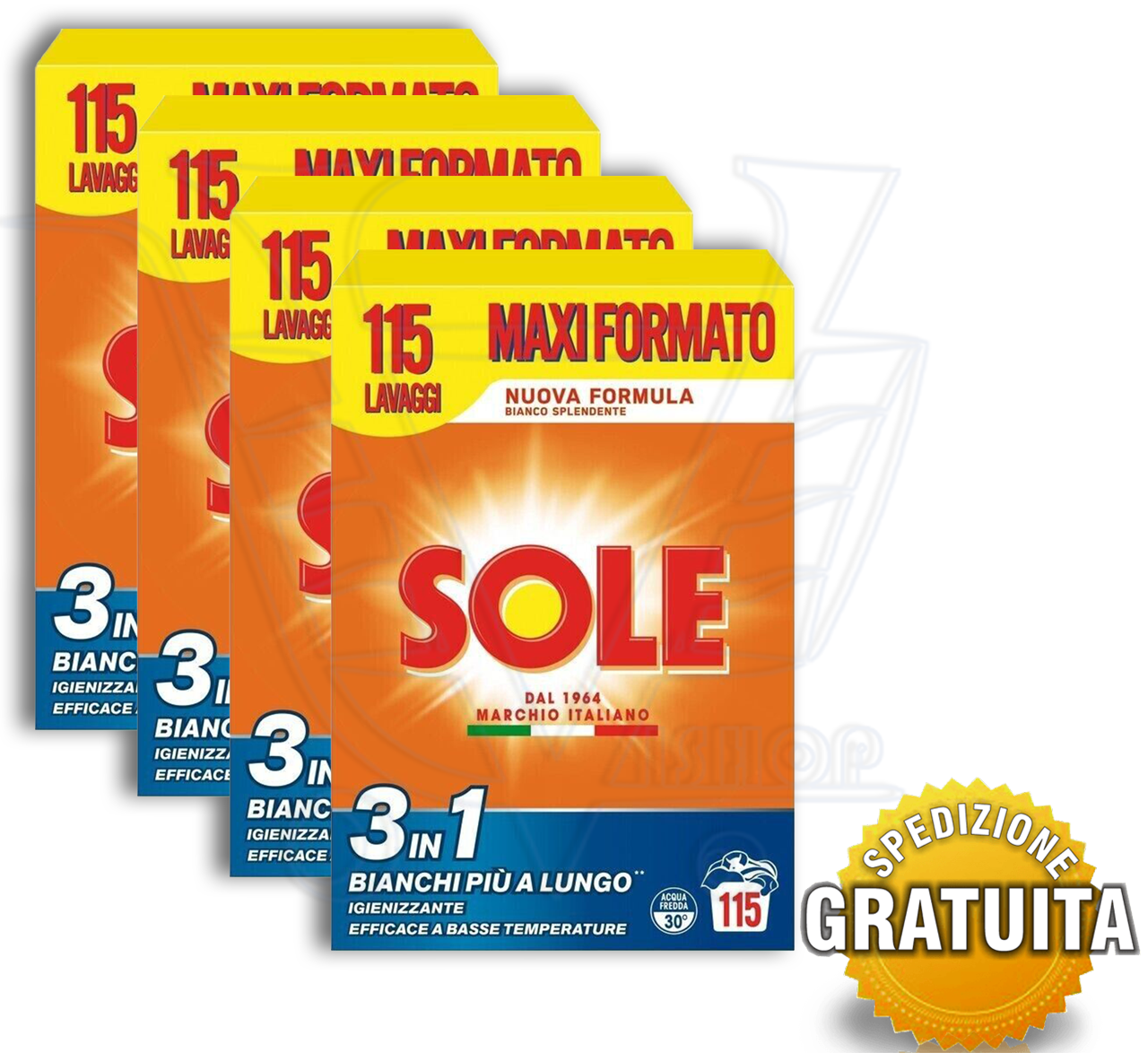 SOLE FUSTONE 115 MISURINI DETERSIVO POLVERE LAVATRICE IGIENIZZANTE BUCATO