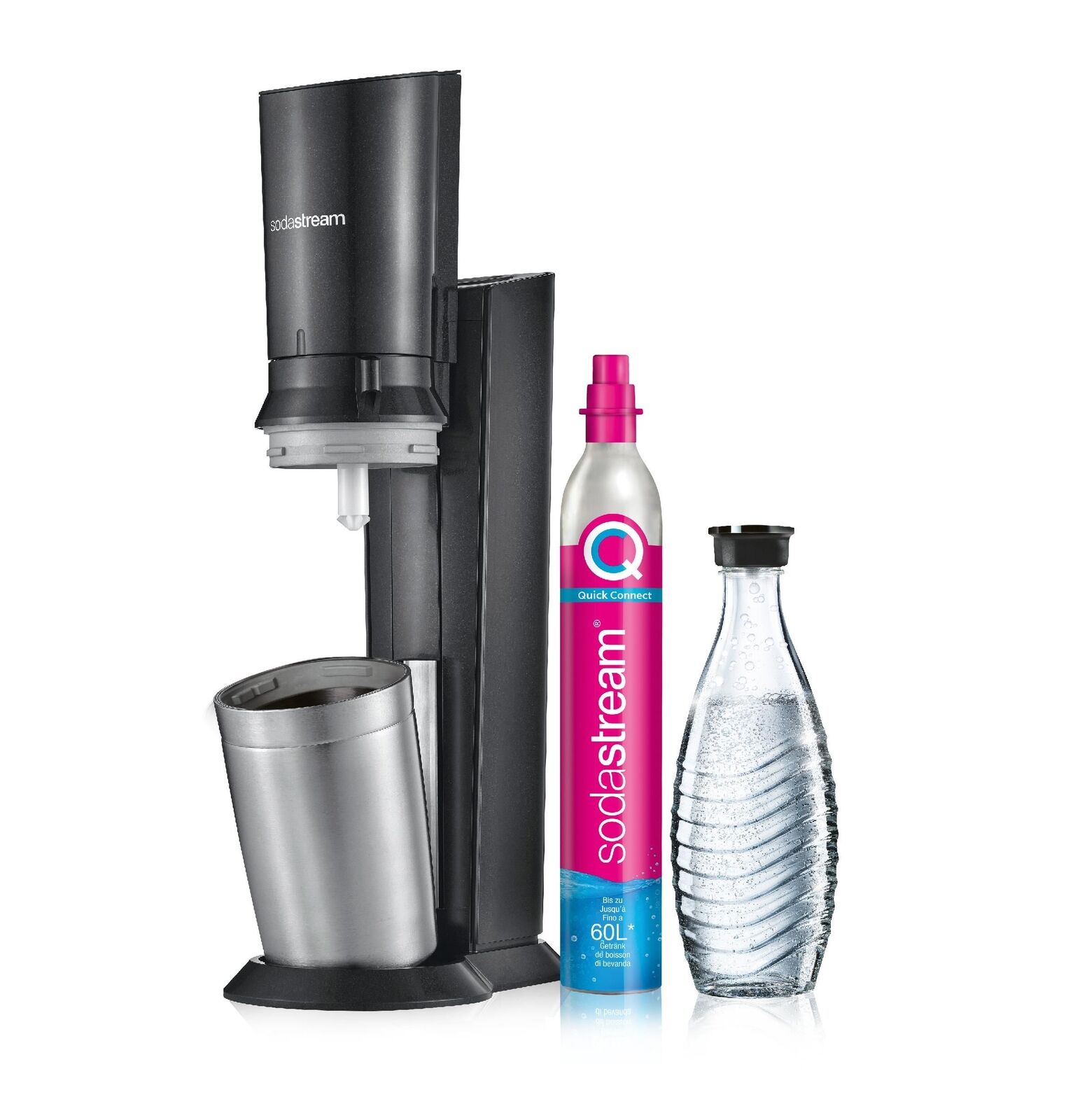 SodaStream Crystal 3.0 Gasatore Per Acqua Metallo Acciaio Inossidabile Nero Gasa
