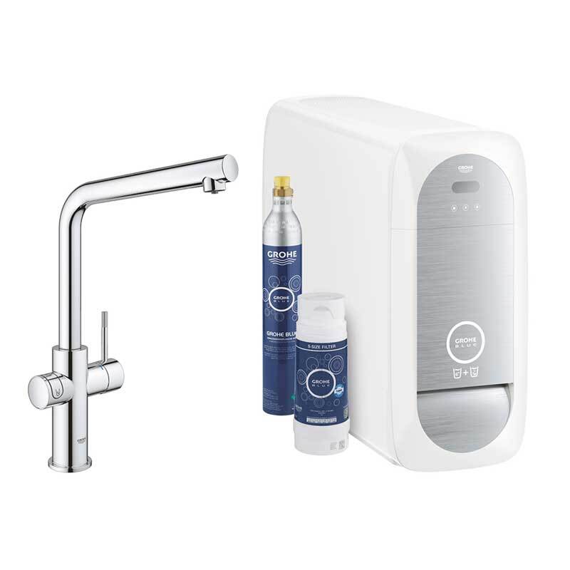 Rubinetto Lavello Grohe Blue Home bocca L per filtrazione e gasatura acqua | 314