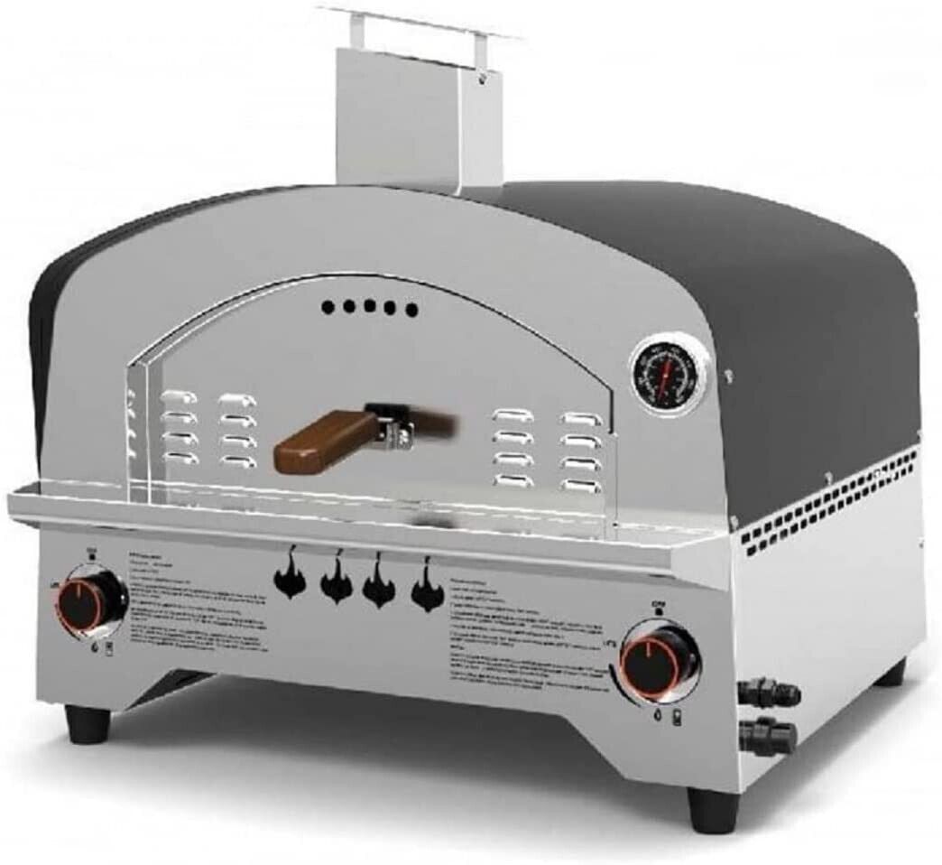 Forno per Pizza a Gas in Acciaio Inox Doppio Bruciatore Speedy500 Pietra 500 Gra
