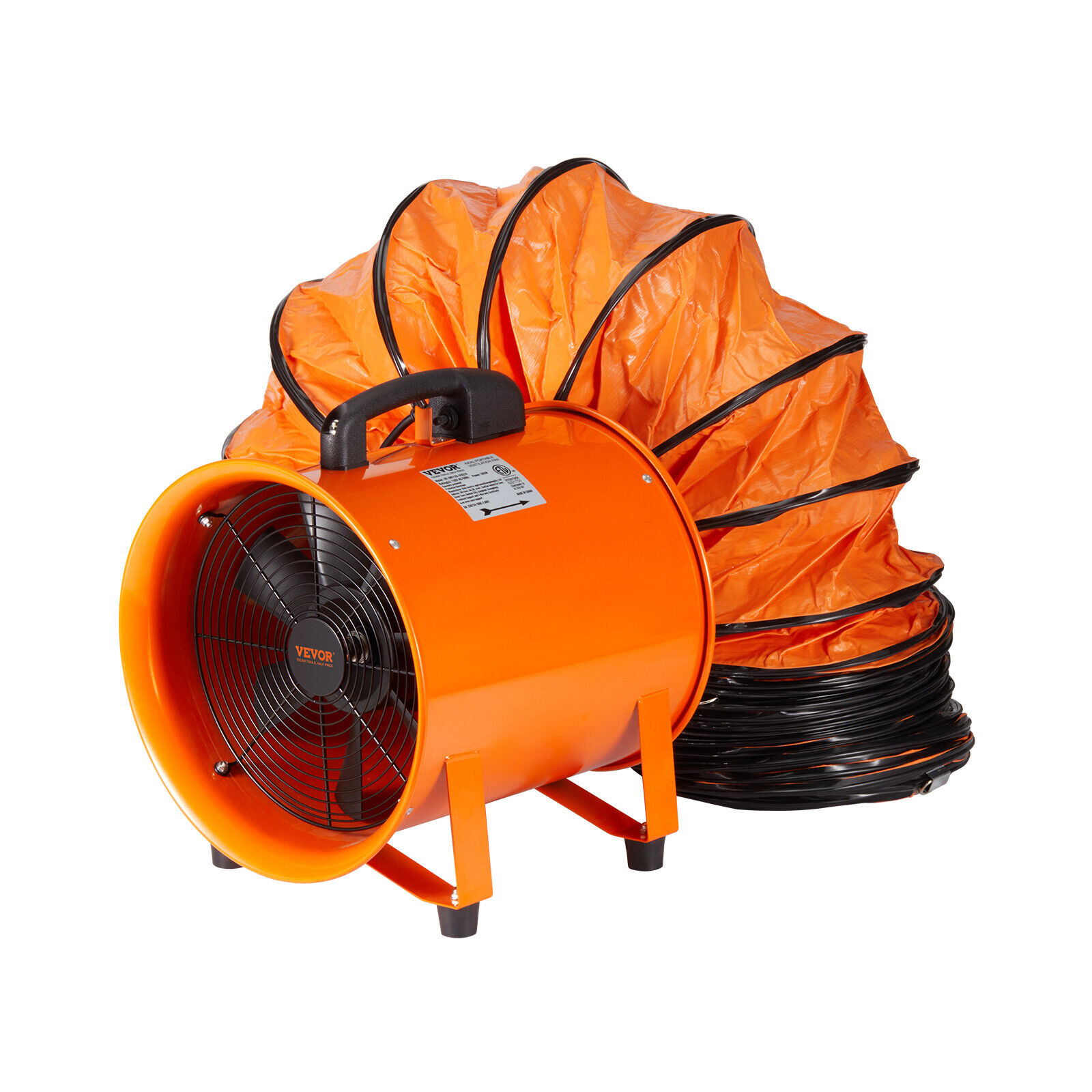 VEVOR Ventilatore Aspiratore Portatile con Tubo Flessibile Industriale 304,8mm