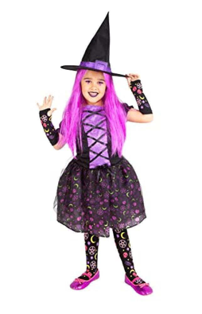 (TG. M) Rubies Bruja Moonlight Purple per bambina, vestito colore lilla, cappell