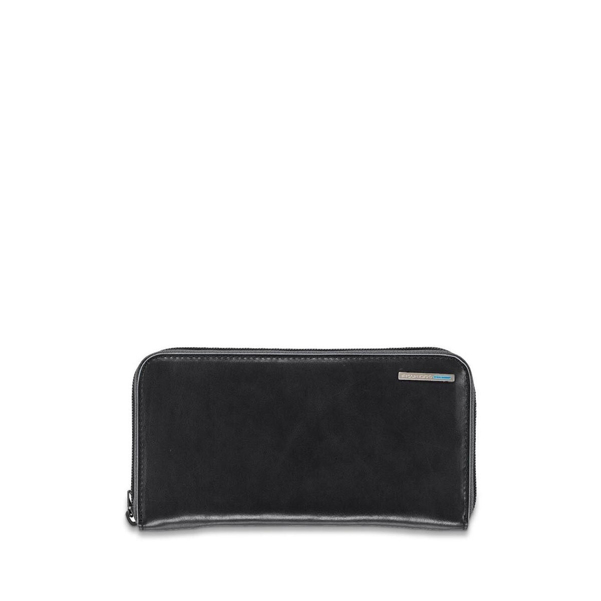 Piquadro Blue Square portafogli donna 4 soffietti, zip, portamonete, pelle nero