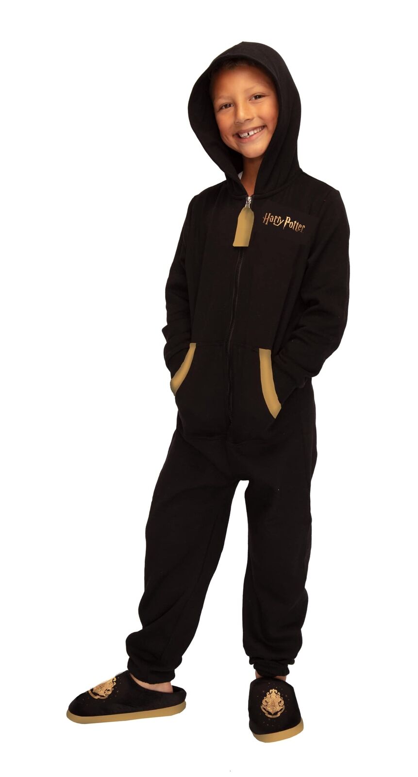 Groovy Uk Harry Potter Hogwarts Kids Jumpsuit, Medium, Black/Gold