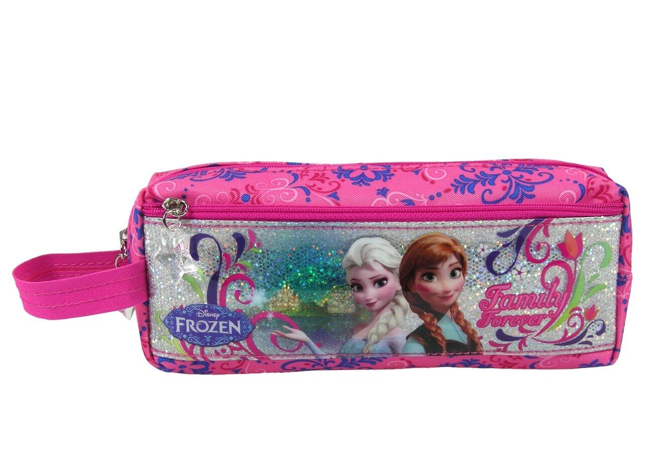 Astuccio scuola portamatite Frozen Elsa e Anna,glitter portacolori, Tombolino