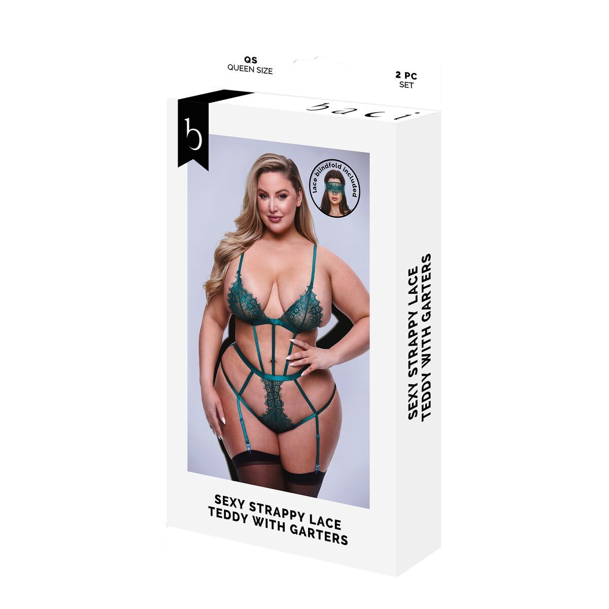 Set di Lingerie Baci Lingerie Lace Teddy Verde [Queen]