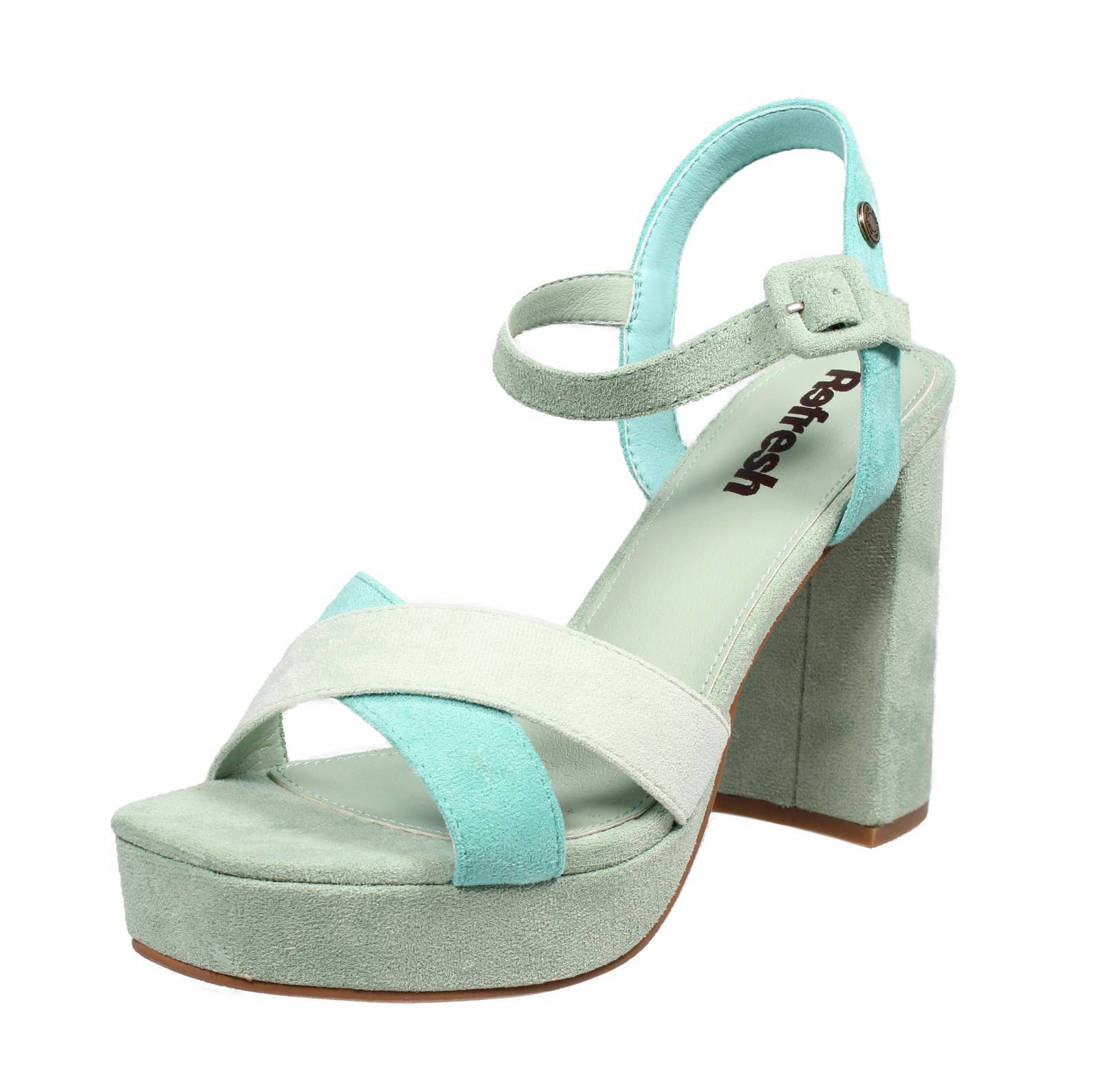 Xti Refresh Sandali Con Tacco E Plateau Azzurro - Taglia 38 [24.9cm] Scarpe